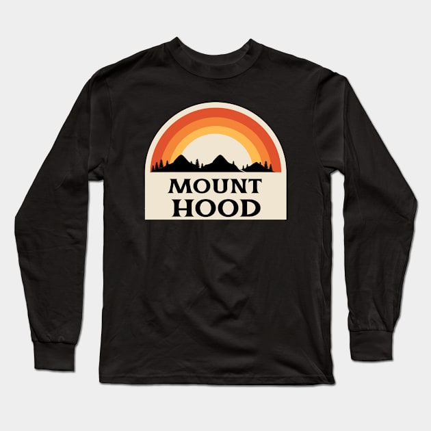 Mount Hood Retro Long Sleeve T-Shirt by Insert Place Here